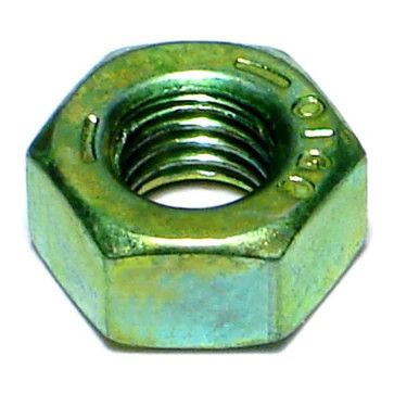 1/4&quot;-28 Green Rinsed Zinc Plated Grade 5 Hex Nuts (Pack of 10) (06217)