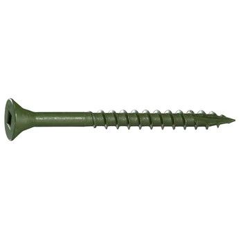 #7 x 2&quot; Green XL1500 Coated Steel Square Drive Bugle Head Deckselect Deck Screws 1 LB (09381)