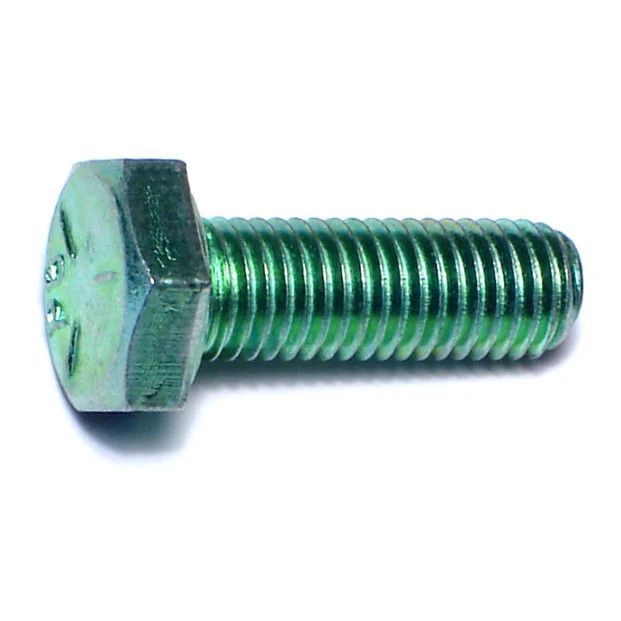 1/4&quot;-28 x 3/4&quot;L Green Rinsed Zinc Hex Cap Screws (1 lb Bag) (06163)