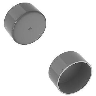 1.98&quot; Bearing Buddy Dust Cover Grey 2PK