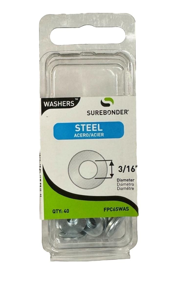 Surebonder 3/16&quot; Steel Washer- 40 Pack (FPC6SWAS)