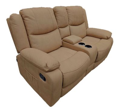 Great Lakes Comfort® Boston Series - Manual Theatre Couch - RV Wall Hugger - 65" Sand