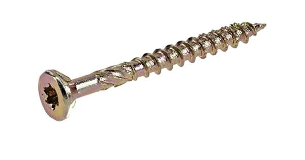 #12 x 2&quot; Yellow Zinc Star Drive Multipurpose Interior Wood Screws (11861)