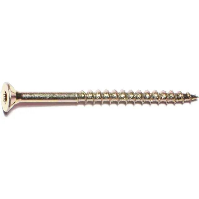 #12 x 3&quot; Yellow Zinc Star Drive Multipurpose Interior Wood Screws (11863)