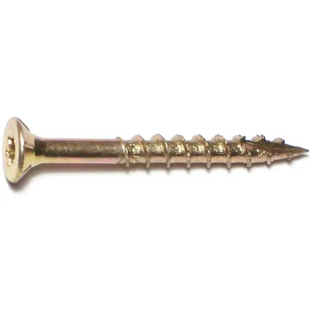#8 x 1-1/2&quot; Yellow Zinc Star Drive Multipurpose Interior Wood Screws (11855)