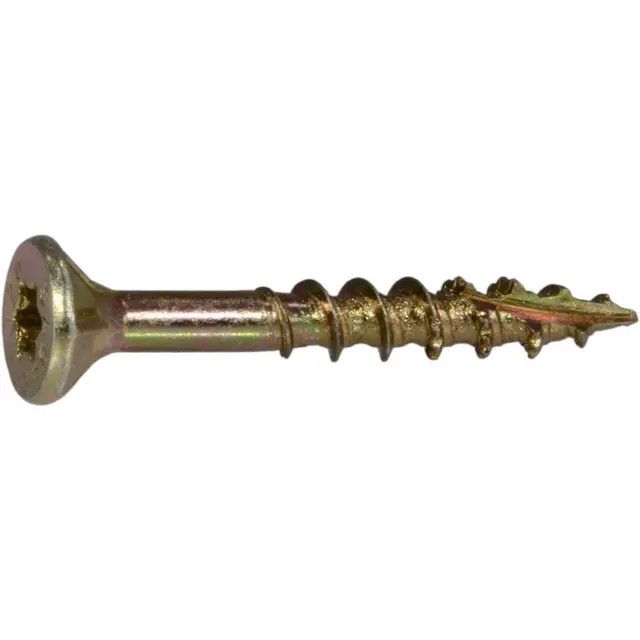 #8 x 1-1/4&quot; Yellow Zinc Star Drive Multipurpose Interior Wood Screws (11854)