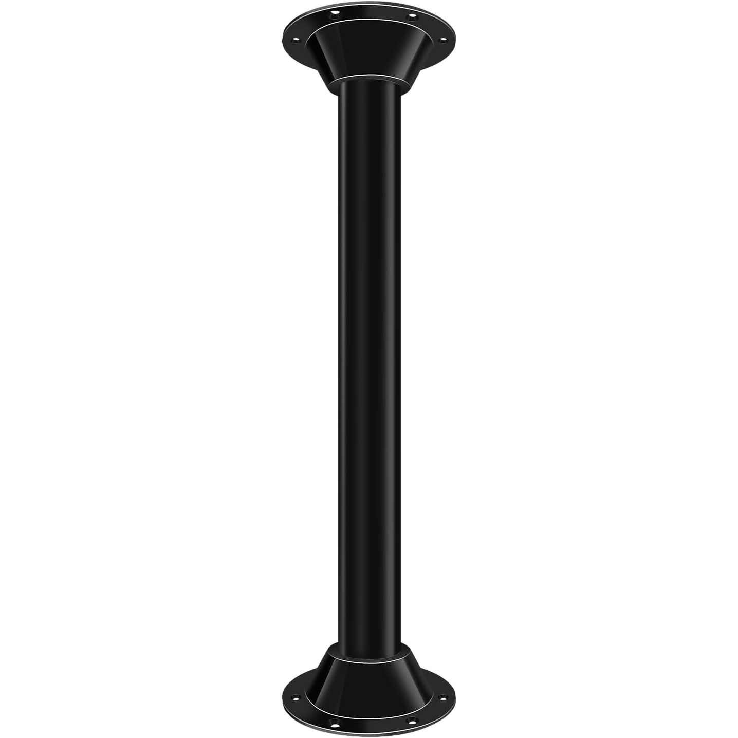 27.5&quot; Black Steel Stationary Table Leg Tapered Bottom W/ 2 Standard Bases Black