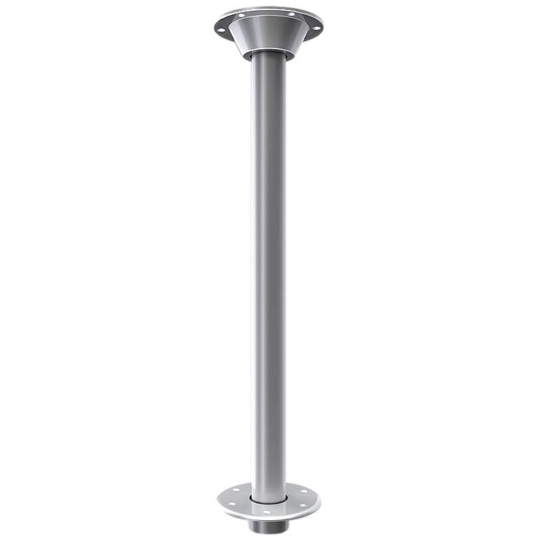 27.5&quot; Matte Silver Steel Stationary Table Leg Tapered Bottom Recessed Mount Kit