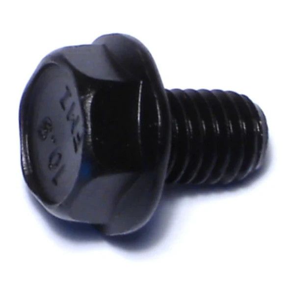 8mm-1.25 x 12mm Black Phosphate Class 10.9 Steel Hex Washer Head Flange Bolts (1 lb Bag) (06542)