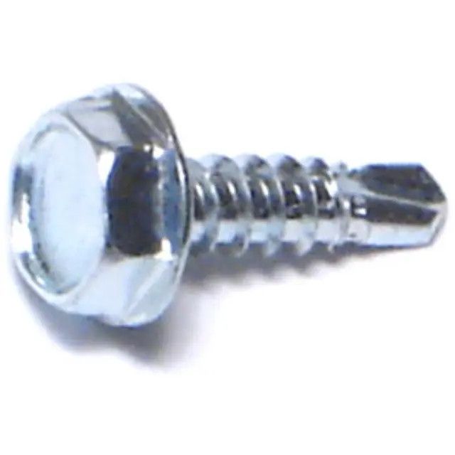 #6-20 x 1/2&quot; Zinc Plated Hex Washer Head Self-Drilling Screws (12019)