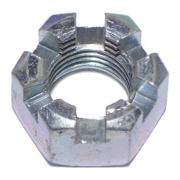 1/2"20 Zinc Plated Steel Fine Thread Castle Hex Nut (80445)