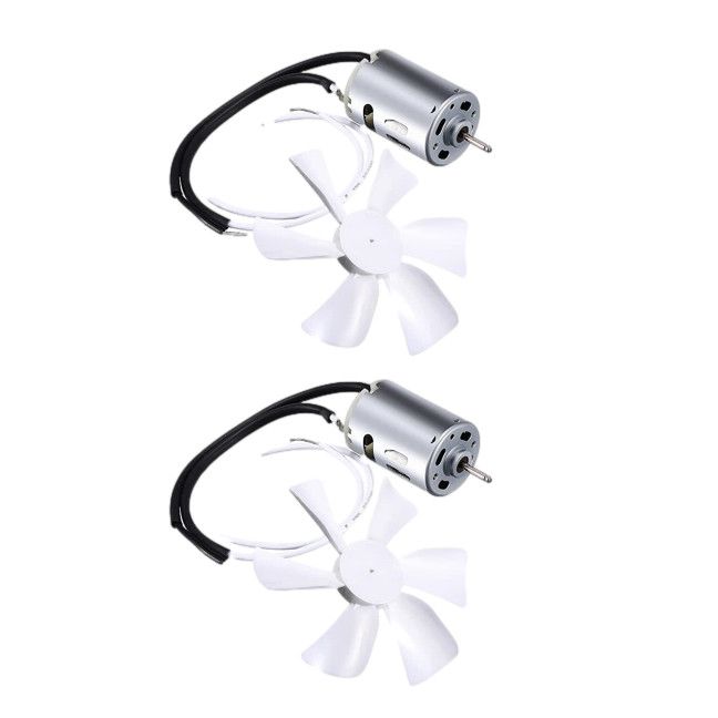 6-Inch White D-Bore Fan Blade &amp; 12V D-Shaft Vent Motor 2 Pack (RT-FVM-6012D2P)