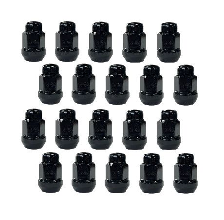 (20 Pack) 1/2" Black Chrome Lug Nut 1.75" Long Kit (09914)