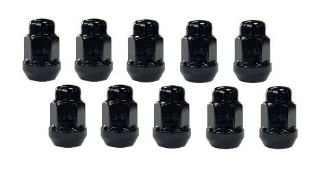 (10 Pack) 1/2" Black Chrome Lug Nut 1.75" Long Kit (09914)