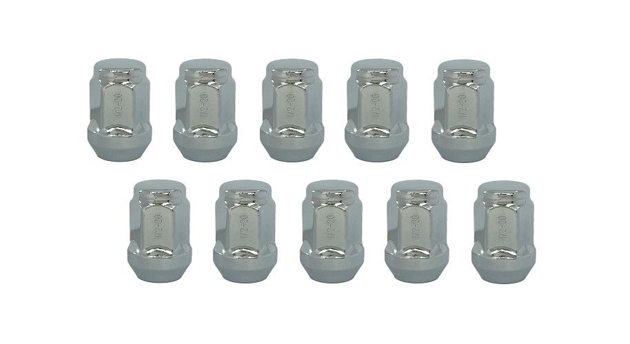 (10 Pack) 1/2&quot; Chrome Lug Nut 1.38&quot; Long Kit