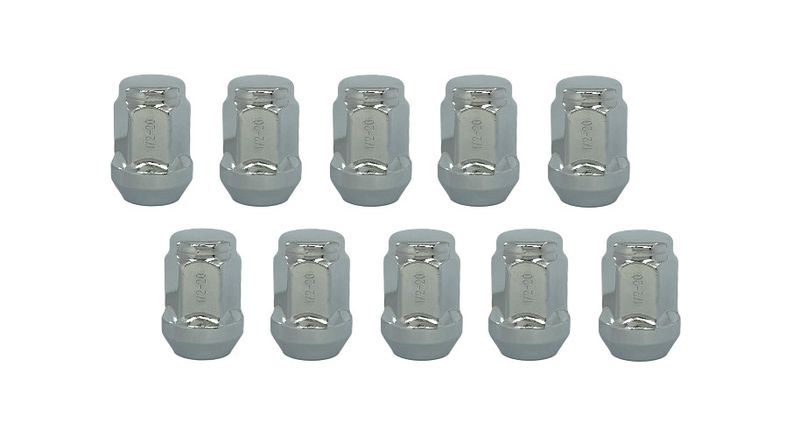 (10 Pack) 1/2" Chrome Lug Nut 1.38" Long Kit
