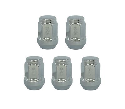 (5 Pack) 1/2&quot; Chrome Lug Nut 1.38&quot; Long Kit