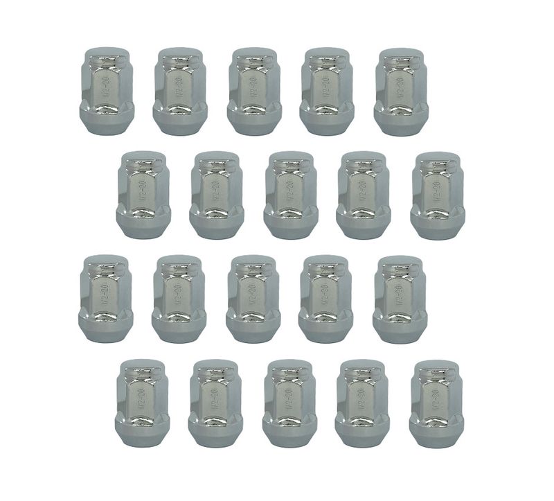 (20 Pack) 1/2" Chrome Lug Nut 1.38" Long Kit