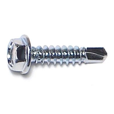 #8-18 x 3/4&quot; Zinc Plated Steel Hex Washer Head Self-Drilling Screws (10276)