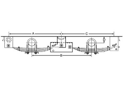 5200 - 7000# Tandem Slipper Hanger Kit with 11&quot; Equalizers