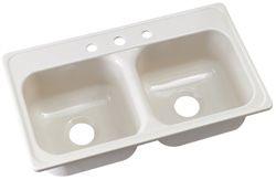 Lyons Double Bowl White Sink (KS01Q-TB)