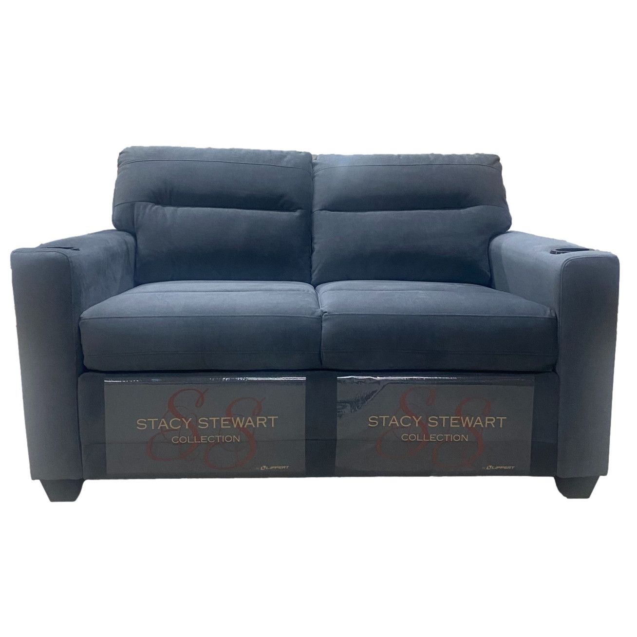 Stacy Stewart Collection 58&quot; Tri-Fold Couch Abacus Graphite