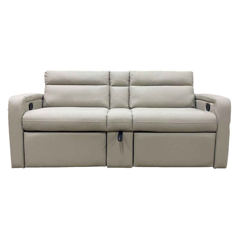 Thomas Payne 74&quot; Loveseat Recliner Jackknife Couch Cream