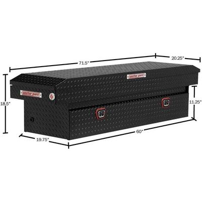 Weather Guard Aluminum Full Standard Saddle Box Gloss Black 11.0 Cubic Feet