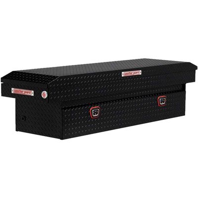 Weather Guard Aluminum Full Standard Saddle Box Gloss Black 11.0 Cubic Feet