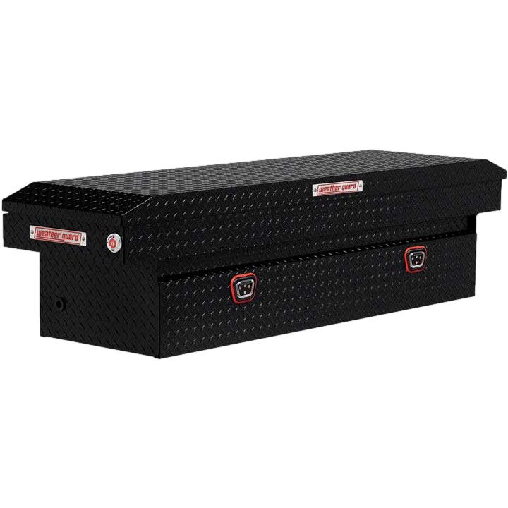 Weather Guard Aluminum Full Standard Saddle Box Gloss Black 11.0 Cubic Feet