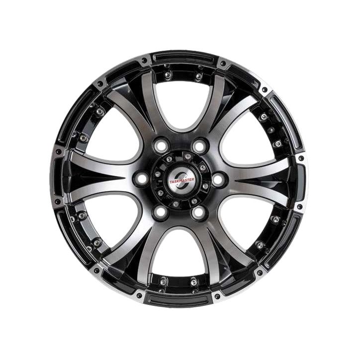 Black Machine Face Aluminum Viking Trailer Wheel 16&quot; x 6&quot; 6 - 5.5 with Center Cap
