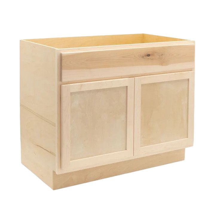 Sink Base Cabinet 36&quot; - Raw Maple