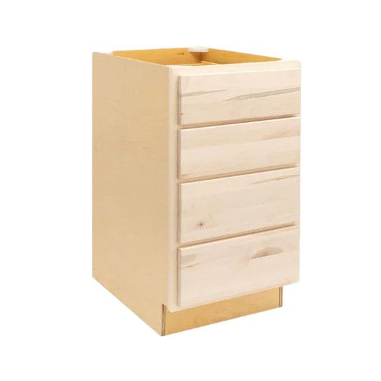 4 Drawer 18&quot; Base Cabinet - Raw Maple