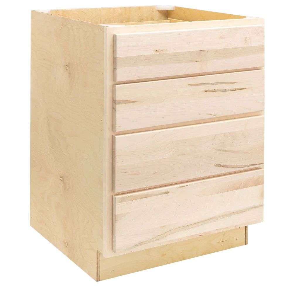 4 Drawer 24&quot; Base Cabinet - Raw Maple