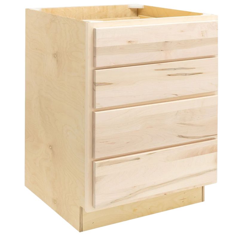 4 Drawer 24&quot; Base Cabinet - Raw Maple
