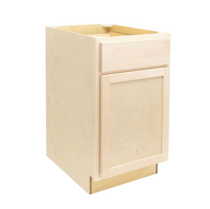18&quot; Waste Basket Base Cabinet - Raw Maple