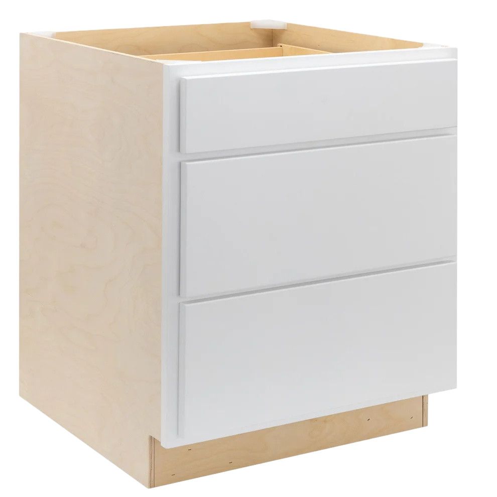 3 Drawer 36&quot; Pots and Pans Base Cabinet - Pure White