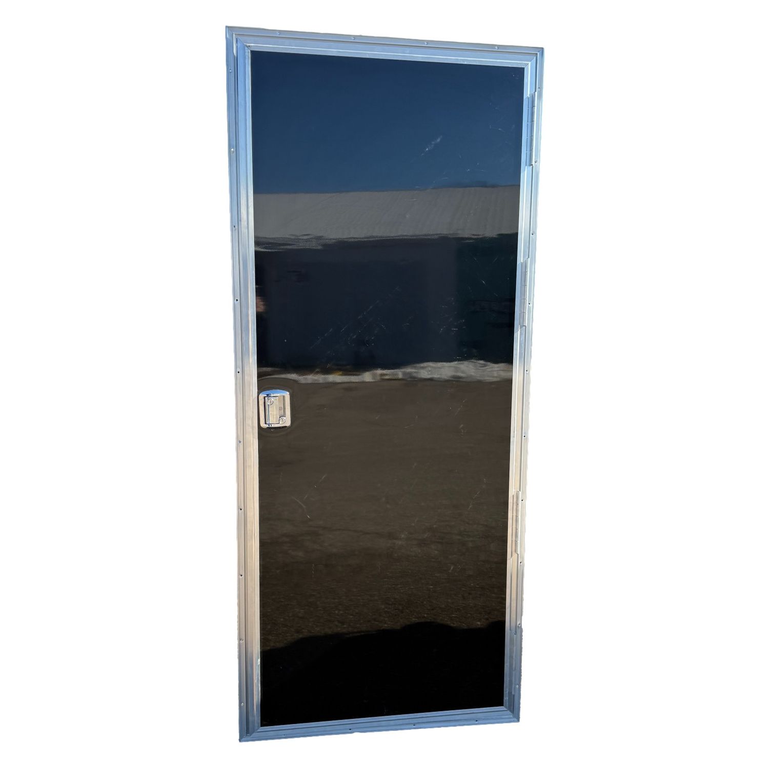 Entry Door 475 Series 32.5&quot; W x 78.5&quot; H Right Hand Black W/Aluminum Frame