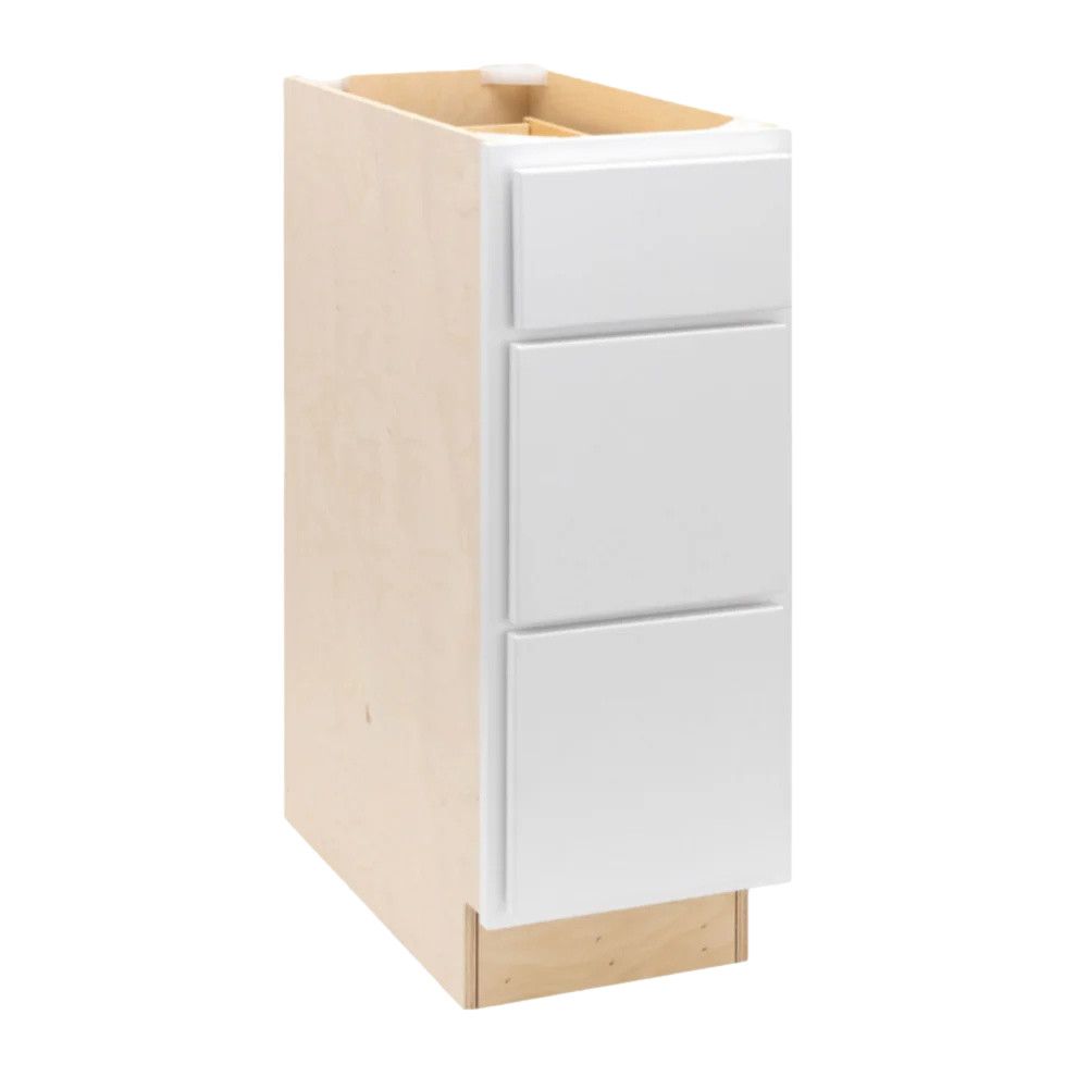 3 Drawer 12&quot; Pots and Pans Base Cabinet - Pure White