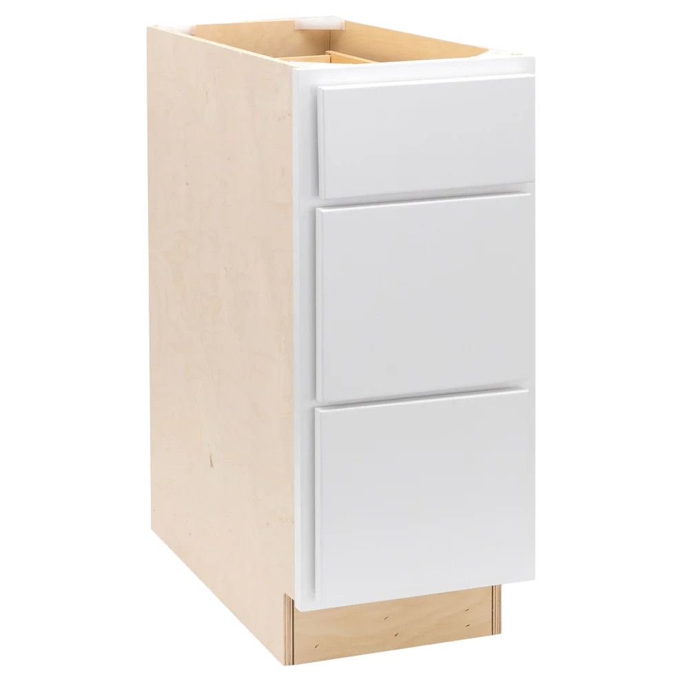 3 Drawer 15&quot; Pots and Pans Base Cabinet - Pure White