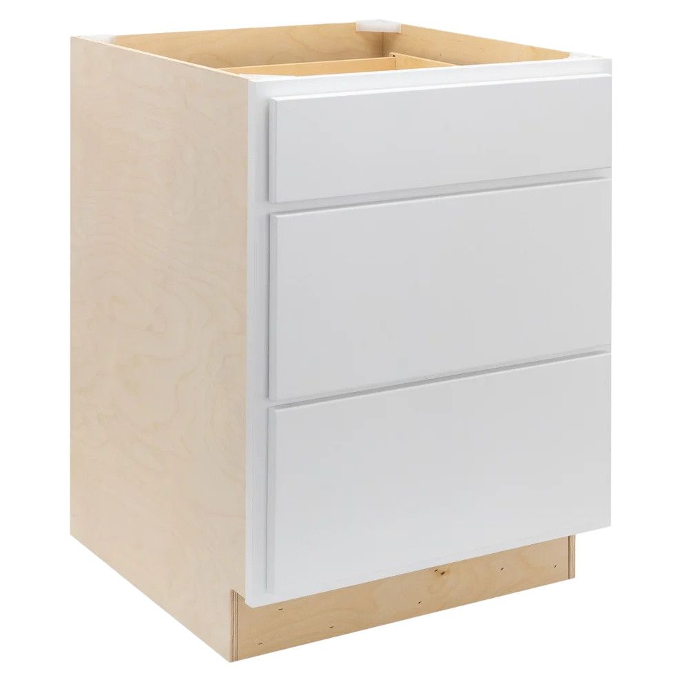 3 Drawer 24&quot; Pots and Pans Base Cabinet - Pure White
