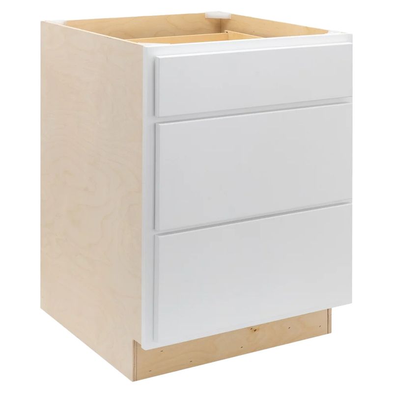 3 Drawer 24&quot; Pots and Pans Base Cabinet - Pure White