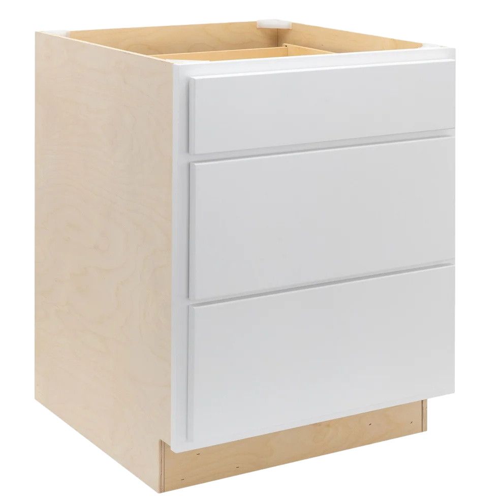 3 Drawer 30&quot; Pots and Pans Base Cabinet - Pure White