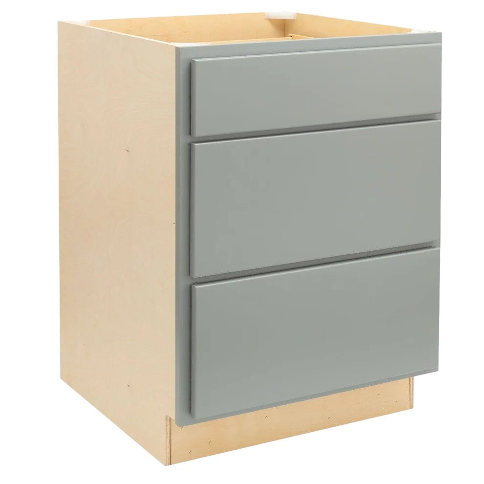 3 Drawer 36&quot; Pots and Pans Base Cabinet - Magnetic Grey