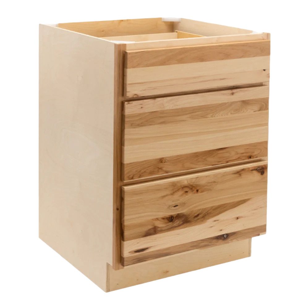 3 Drawer 12&quot; Pots and Pans Base Cabinet - Rustic Hickory