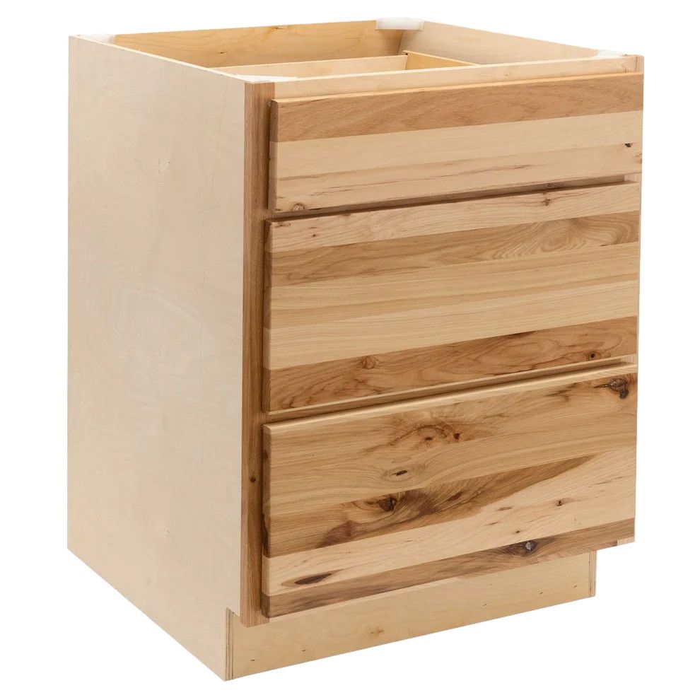 3 Drawer 30&quot; Pots and Pans Base Cabinet - Rustic Hickory