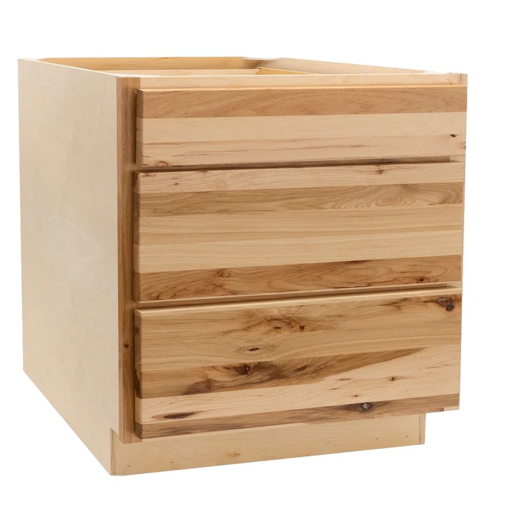 3 Drawer 36&quot; Pots and Pans Base Cabinet - Rustic Hickory