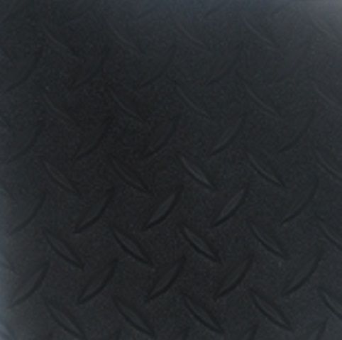Diamond Plate ( DP ) Rubber Flooring - Black 8'6" (3" x 3" Sample)