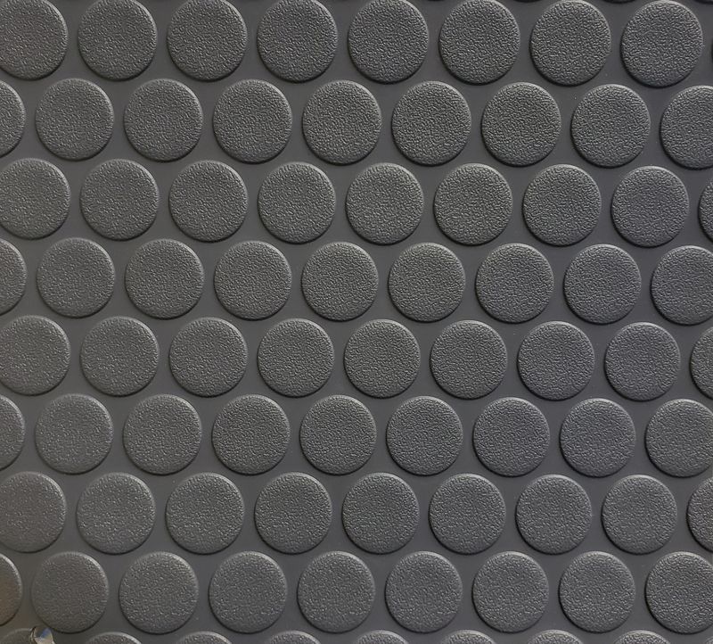 Gray Coin Rubber Flooring 8'6" (3" x 3" Sample)