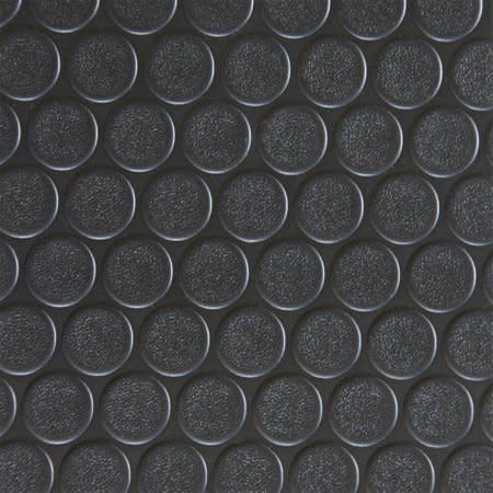 Black Coin Rubber Flooring 8'2" (3" x 3" Sample)